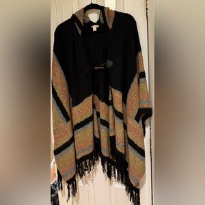 Cozy Multicolor Striped Poncho